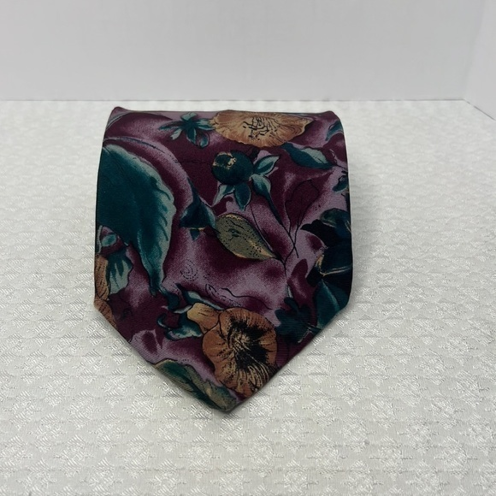 Oscar de la Renta Neck Wear Couture Collection vintage‎ floral pattern next tie